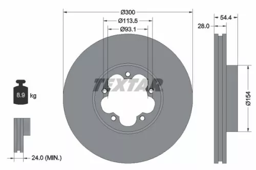 Brake Disc TEXTAR 92231500)