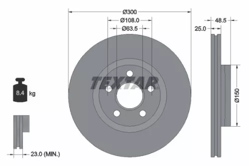Remschijf TEXTAR 92326003)