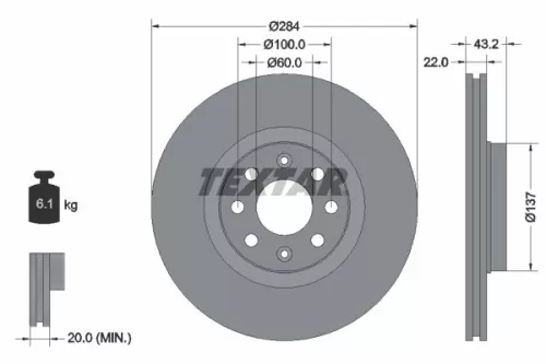 Brake Disc TEXTAR 92145803)