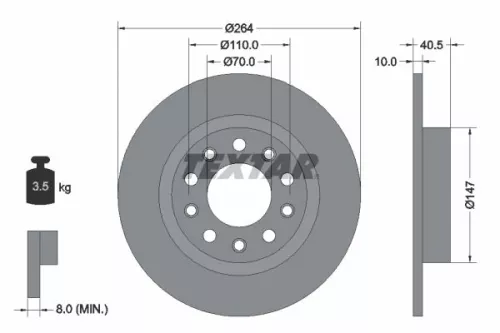Remschijf TEXTAR 92230203)