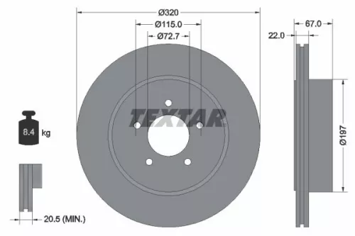 Remschijf TEXTAR 92177205)