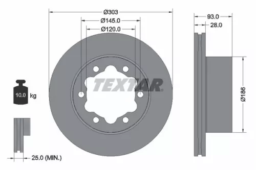 Remschijf TEXTAR 93143403)