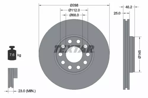 Remschijf TEXTAR 92121005)