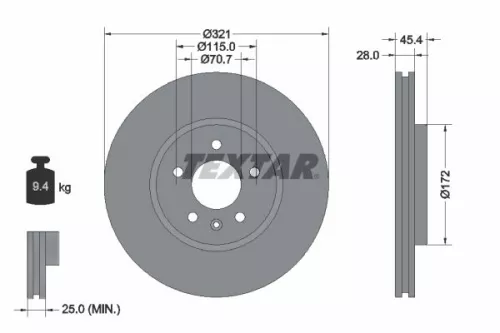 Remschijf TEXTAR 92305505)