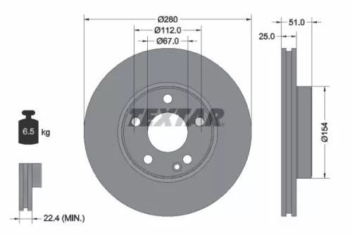 Remschijf TEXTAR 92257005)