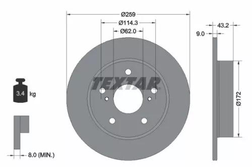 Remschijf TEXTAR 92308303)