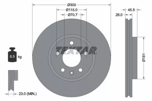 Remschijf TEXTAR 92205605)