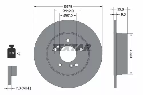 Remschijf TEXTAR 92032703)