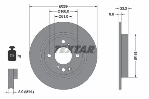 Remschijf TEXTAR 92333903)