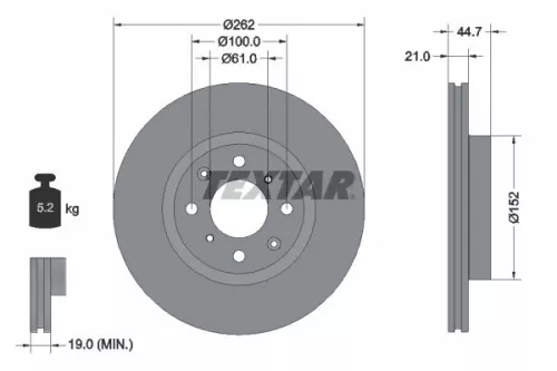Remschijf TEXTAR 92334003)