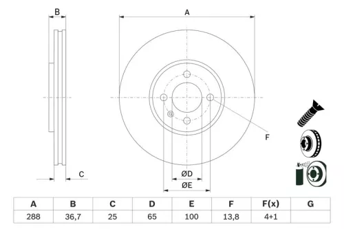 Remschijf BOSCH 0 986 479 E81)
