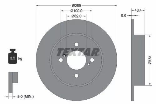Remschijf TEXTAR 92242303)