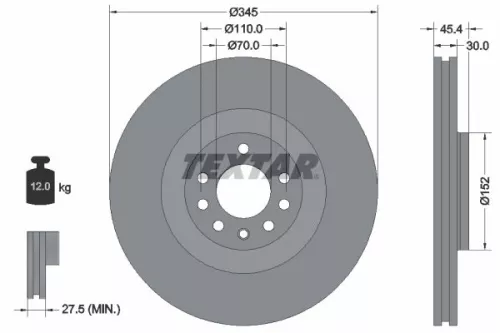 Remschijf TEXTAR 92242403)