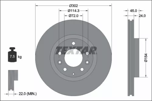 Remschijf TEXTAR 92261503)