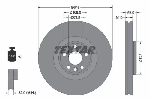 Remschijf TEXTAR 92301805)