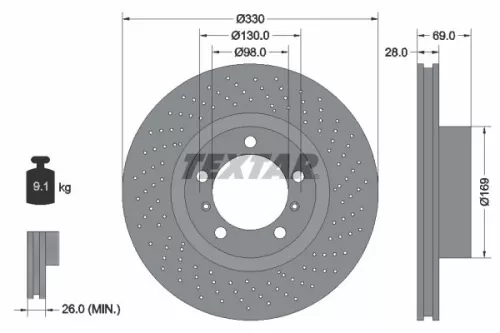 Remschijf TEXTAR 92279705)