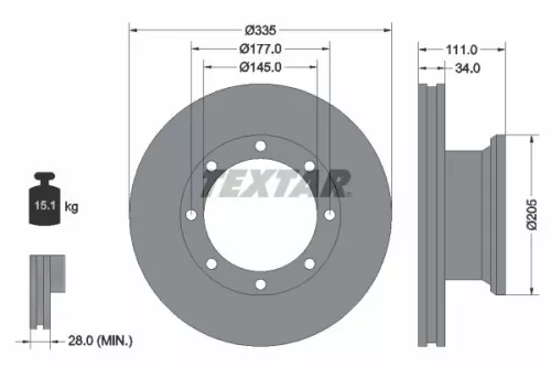 Remschijf TEXTAR 93102300)