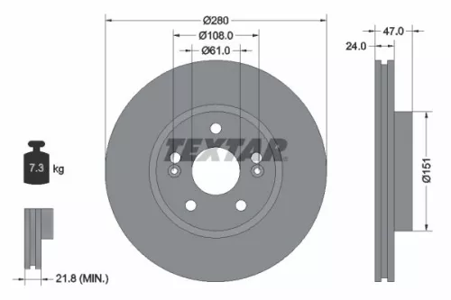 Remschijf TEXTAR 92118903)