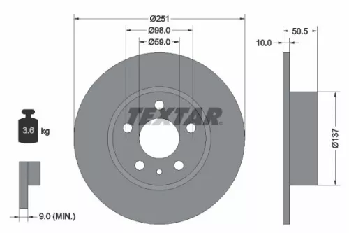 Brake Disc TEXTAR 92046903)