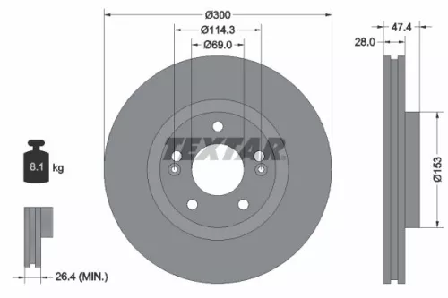 Remschijf TEXTAR 92166200)