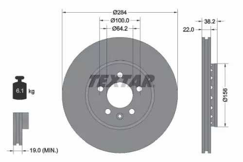 Remschijf TEXTAR 92103400)