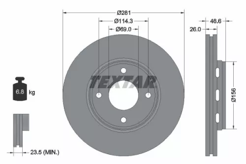 Remschijf TEXTAR 92204400)