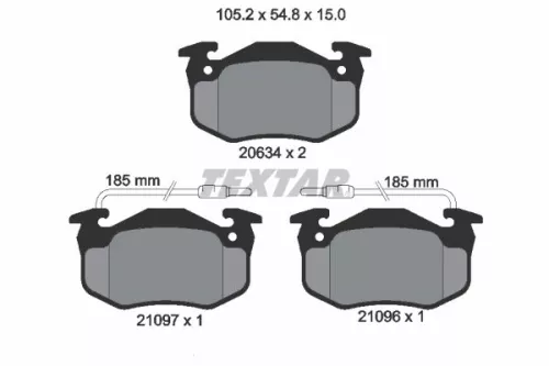 Brake Pad Set, disc brake TEXTAR 2109601)