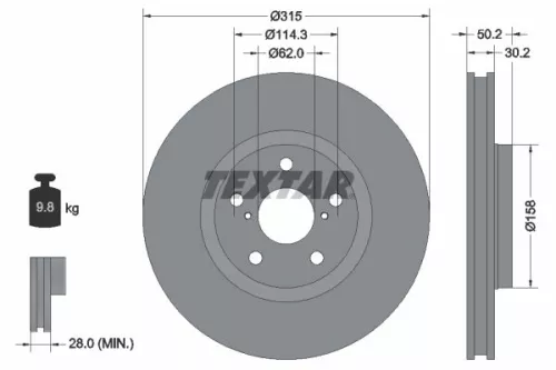 Remschijf TEXTAR 92185603)