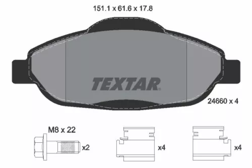 Remblokkenset, schijfrem TEXTAR 2466001)
