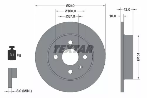 Remschijf TEXTAR 92092003)