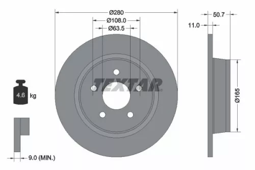 Remschijf TEXTAR 92238903)