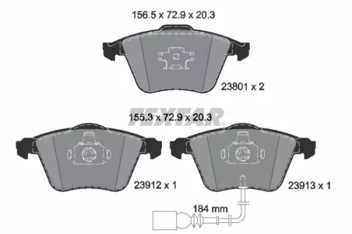 Remblokkenset, schijfrem TEXTAR 2380101)