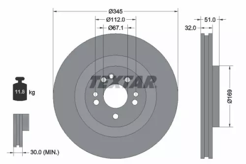 Remschijf TEXTAR 92103205)