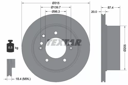 Remschijf TEXTAR 92147400)