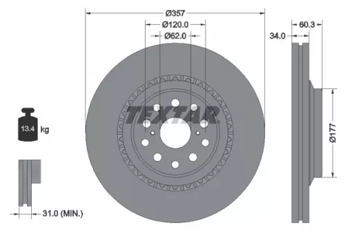 Remschijf TEXTAR 92224303)