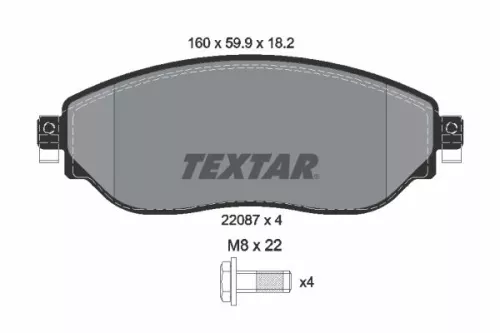 Remblokkenset, schijfrem TEXTAR 2208701)