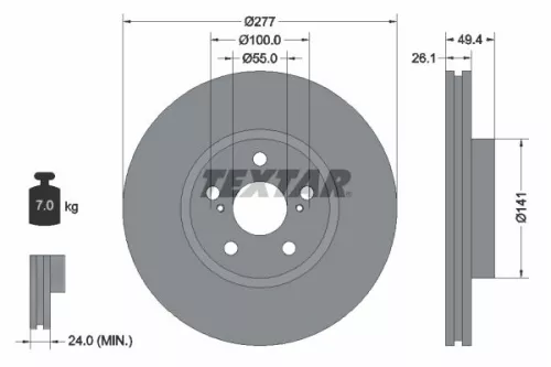 Remschijf TEXTAR 92135503)