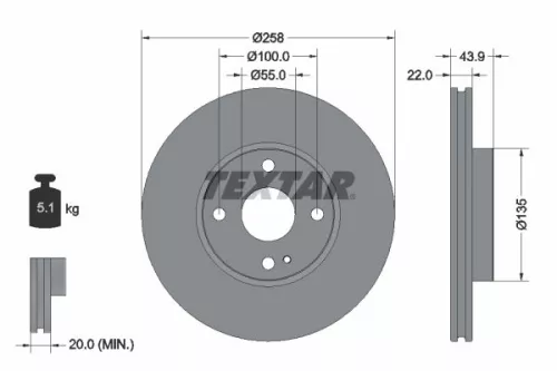 Remschijf TEXTAR 92300903)