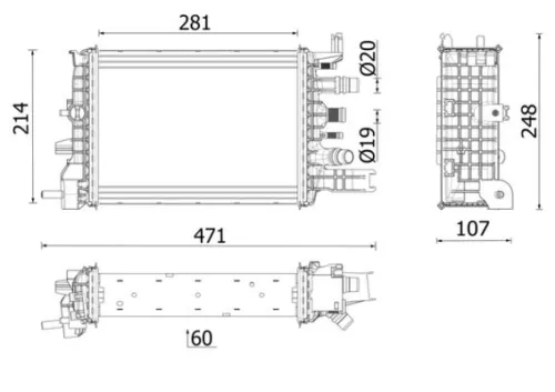Radiator, motorkoeling MAHLE CR 2632 000P)