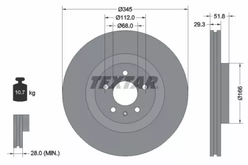 Remschijf TEXTAR 92160205)