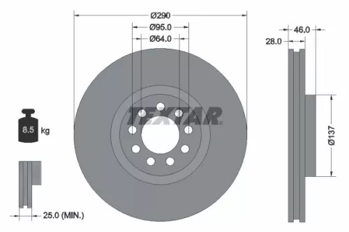 Remschijf TEXTAR 92155700)