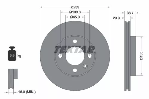 Remschijf TEXTAR 92012103)