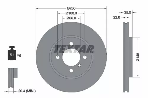 Remschijf TEXTAR 92026503)