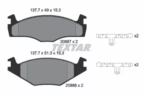 Brake Pad Set, disc brake TEXTAR 2088707)
