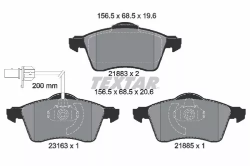 Remblokkenset, schijfrem TEXTAR 2188501)