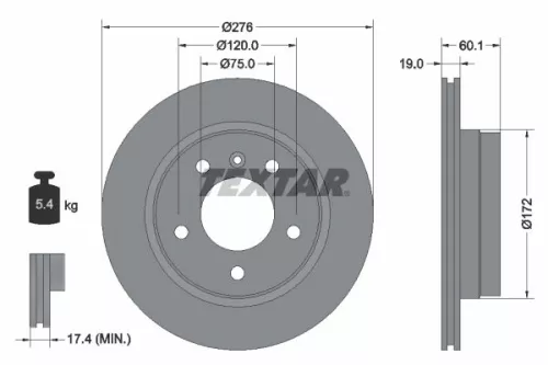 Remschijf TEXTAR 92072403)