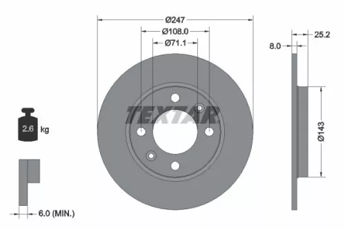 Brake Disc TEXTAR 92055003)