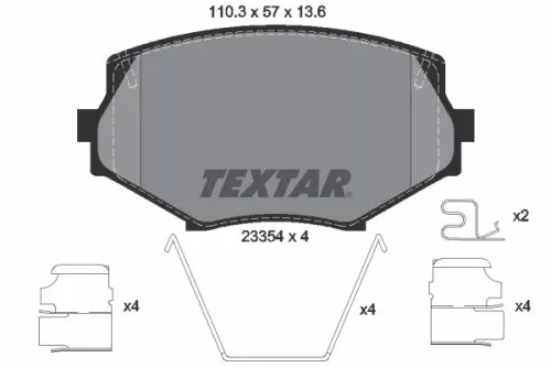 Remblokkenset, schijfrem TEXTAR 2335404)