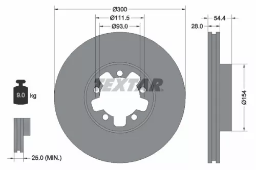 Brake Disc TEXTAR 92151903)