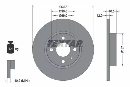 Brake Disc TEXTAR 92236703)